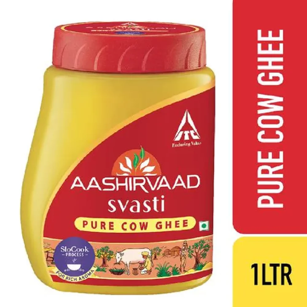 Aashirvaad Svasti Cow Ghee-Tuppa, 1 L Pet Jar-1.webp